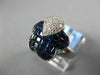 5.21CT DIAMOND & AAA SAPPHIRE 18K WHITE GOLD INVISIBLE BUTTERFLY FLOWER FUN RING