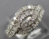 ESTATE 1.0CT DIAMOND 14KT WHITE GOLD 3D TWO ROW INFINITY DOUBLE SWIRL FUN RING