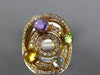 LARGE 2.64CT DIAMOND & AAA MULTI GEM 14KT YELLOW GOLD 3D MULTI CIRCULAR FUN RING