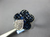 5.21CT DIAMOND & AAA SAPPHIRE 18K WHITE GOLD INVISIBLE BUTTERFLY FLOWER FUN RING