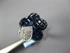 5.21CT DIAMOND & AAA SAPPHIRE 18K WHITE GOLD INVISIBLE BUTTERFLY FLOWER FUN RING
