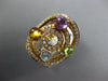 LARGE 2.64CT DIAMOND & AAA MULTI GEM 14KT YELLOW GOLD 3D MULTI CIRCULAR FUN RING