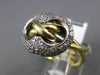 ESTATE WIDE .44CT DIAMOND 14KT 2 TONE GOLD OVAL CRISS CROSS LOVE KNOT FUN RING