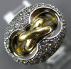 ESTATE WIDE .44CT DIAMOND 14KT 2 TONE GOLD OVAL CRISS CROSS LOVE KNOT FUN RING