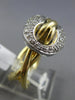 ESTATE WIDE .44CT DIAMOND 14KT 2 TONE GOLD OVAL CRISS CROSS LOVE KNOT FUN RING