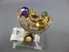 LARGE 2.64CT DIAMOND & AAA MULTI GEM 14KT YELLOW GOLD 3D MULTI CIRCULAR FUN RING