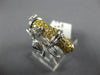 WIDE .59CT DIAMOND 18KT 2 TONE GOLD 3D MULTI LEAF CRISS CROSS LADYBUG FUN RING
