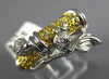 WIDE .59CT DIAMOND 18KT 2 TONE GOLD 3D MULTI LEAF CRISS CROSS LADYBUG FUN RING