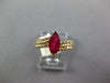 1.11CT DIAMOND & AAA RUBY 14KT YELLOW GOLD 3D MARQUISE & ROUND ENGAGEMENT RING
