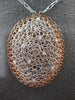 EXTRA LARGE .30CT DIAMOND 14K WHITE ROSE GOLD WOVEN ETOILE FILIGREE OVAL PENDANT