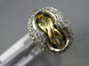 ESTATE WIDE .44CT DIAMOND 14KT 2 TONE GOLD OVAL CRISS CROSS LOVE KNOT FUN RING