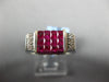 3.17CT DIAMOND & AAA RUBY 18KT WHITE GOLD ROUND & PRINCESS INVISIBLE SQUARE RING