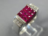 3.17CT DIAMOND & AAA RUBY 18KT WHITE GOLD ROUND & PRINCESS INVISIBLE SQUARE RING