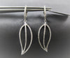 ESTATE .56CT DIAMOND 18KT WHITE GOLD 3D CLASSIC LEAF HANGING EARRINGS