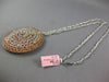 EXTRA LARGE .30CT DIAMOND 14K WHITE ROSE GOLD WOVEN ETOILE FILIGREE OVAL PENDANT