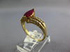 1.11CT DIAMOND & AAA RUBY 14KT YELLOW GOLD 3D MARQUISE & ROUND ENGAGEMENT RING