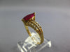 1.11CT DIAMOND & AAA RUBY 14KT YELLOW GOLD 3D MARQUISE & ROUND ENGAGEMENT RING
