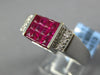 3.17CT DIAMOND & AAA RUBY 18KT WHITE GOLD ROUND & PRINCESS INVISIBLE SQUARE RING