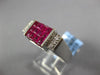 3.17CT DIAMOND & AAA RUBY 18KT WHITE GOLD ROUND & PRINCESS INVISIBLE SQUARE RING