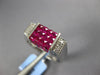 3.17CT DIAMOND & AAA RUBY 18KT WHITE GOLD ROUND & PRINCESS INVISIBLE SQUARE RING
