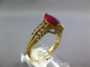 1.11CT DIAMOND & AAA RUBY 14KT YELLOW GOLD 3D MARQUISE & ROUND ENGAGEMENT RING