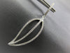 ESTATE .56CT DIAMOND 18KT WHITE GOLD 3D CLASSIC LEAF HANGING EARRINGS