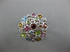 LARGE 2.3CT DIAMOND & AAA MULTI COLOR SAPPHIRE 14K YELLOW GOLD BEZEL FLOWER RING