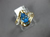 1.30CT DIAMOND & AAA BLUE TOPAZ 14KT YELLOW GOLD 3D PEAR SHAPE & ROUND FUN RING
