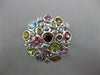 LARGE 2.3CT DIAMOND & AAA MULTI COLOR SAPPHIRE 14K YELLOW GOLD BEZEL FLOWER RING