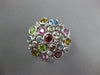 LARGE 2.3CT DIAMOND & AAA MULTI COLOR SAPPHIRE 14K YELLOW GOLD BEZEL FLOWER RING