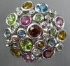 LARGE 2.3CT DIAMOND & AAA MULTI COLOR SAPPHIRE 14K YELLOW GOLD BEZEL FLOWER RING