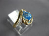 1.30CT DIAMOND & AAA BLUE TOPAZ 14KT YELLOW GOLD 3D PEAR SHAPE & ROUND FUN RING