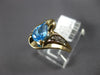 1.30CT DIAMOND & AAA BLUE TOPAZ 14KT YELLOW GOLD 3D PEAR SHAPE & ROUND FUN RING