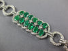 LARGE 13.45CT DIAMOND AAA EMERALD 14KT WHITE GOLD OVAL ROUND & PRINCESS BRACELET