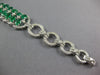 LARGE 13.45CT DIAMOND AAA EMERALD 14KT WHITE GOLD OVAL ROUND & PRINCESS BRACELET