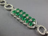 LARGE 13.45CT DIAMOND AAA EMERALD 14KT WHITE GOLD OVAL ROUND & PRINCESS BRACELET