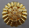 LARGE .08CT DIAMOND 14KT YELLOW GOLD 3D FLOWER DOME SHAPE COMFORTABLE FUN RING