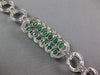 LARGE 13.45CT DIAMOND AAA EMERALD 14KT WHITE GOLD OVAL ROUND & PRINCESS BRACELET