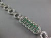 LARGE 13.45CT DIAMOND AAA EMERALD 14KT WHITE GOLD OVAL ROUND & PRINCESS BRACELET