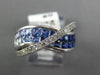 WIDE 3.02CT DIAMOND & AAA SAPPHIRE 14KT WHITE GOLD ROUND & PRINCESS CUT X RING