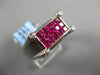 1.88CT DIAMOND & AAA RUBY 18KT WHITE GOLD ROUND & PRINCESS RECTANGULAR MENS RING