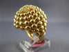 LARGE .08CT DIAMOND 14KT YELLOW GOLD 3D FLOWER DOME SHAPE COMFORTABLE FUN RING