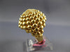 LARGE .08CT DIAMOND 14KT YELLOW GOLD 3D FLOWER DOME SHAPE COMFORTABLE FUN RING