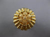 LARGE .08CT DIAMOND 14KT YELLOW GOLD 3D FLOWER DOME SHAPE COMFORTABLE FUN RING