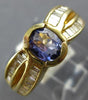 1.78CT DIAMOND & AAA TANZANITE 14KT YELLOW GOLD OVAL & BAGUETTE ENGAGEMENT RING