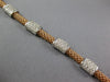 LONG 1.25CT DIAMOND 14KT WHITE & ROSE GOLD SQUARE BY THE YARD MESH FUN BRACELET