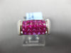 3.10CT AAA RUBY 18K WHITE GOLD PRINCESS INVISIBLE MULTI ROW RECTANGULAR FUN RING