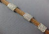 LONG 1.25CT DIAMOND 14KT WHITE & ROSE GOLD SQUARE BY THE YARD MESH FUN BRACELET