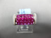3.10CT AAA RUBY 18K WHITE GOLD PRINCESS INVISIBLE MULTI ROW RECTANGULAR FUN RING