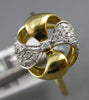 ESTATE .20CT DIAMOND 14KT WHITE AND YELLOW GOLD 3D CLASSIC FLOWER FUN RING